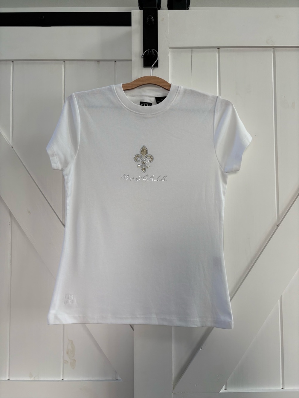 Kate Lord “Mardi GALS” Rhinestone Fleur De Lis Mardi Gras Cotton T-Shirt